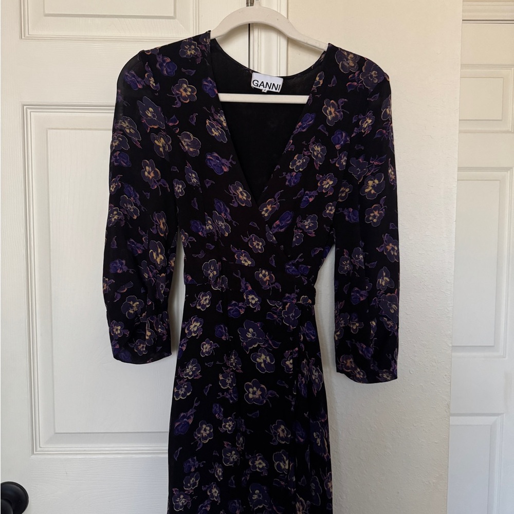 ❌SOLD❌ GANNI Georgette Mini Wrap Dress